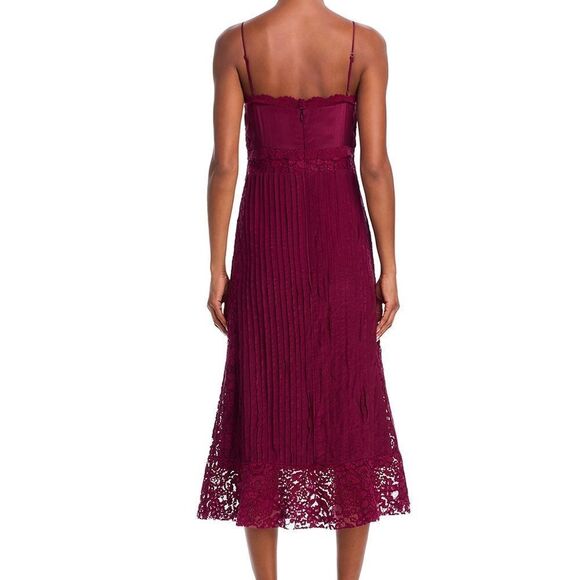 NWT FARM Rio Lace Trim Midi Dress Purple Women Size XS - Picture 3 of 15